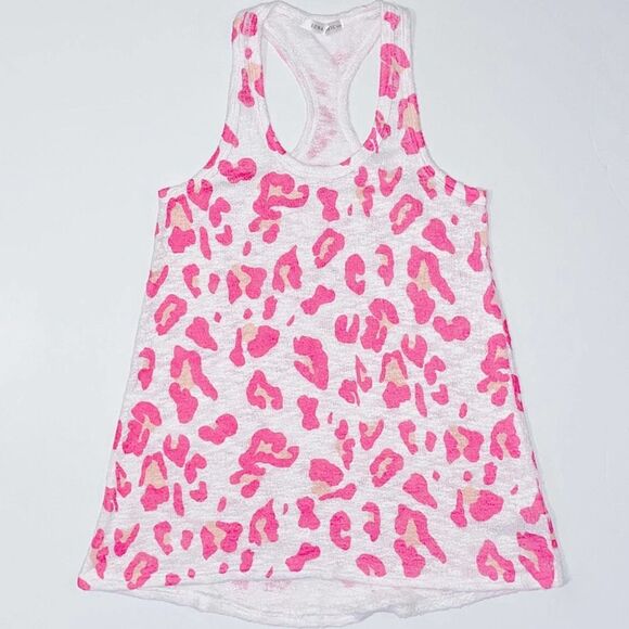 Luna Chic Leopard Knit Tank Pink Orange S Small - Picture 1 of 3